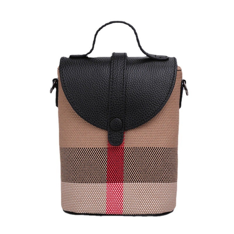 2024 Chic Mini Crossbody Cell Phone Bag Black (polka dot phone bag cloth leather)