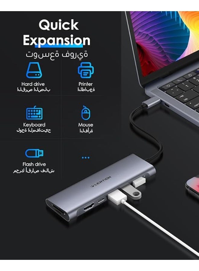 LENTION USB C Hub Multiport with 4K HDMI, 3 USB 3.0, SD/Micro SD Card Reader, 100W PD Compatible 2025-2016 MacBook Pro, New Mac Air, Other Type C Devices, Stable Driver Adapter (CB-C36B, Space Gray) - Image 4
