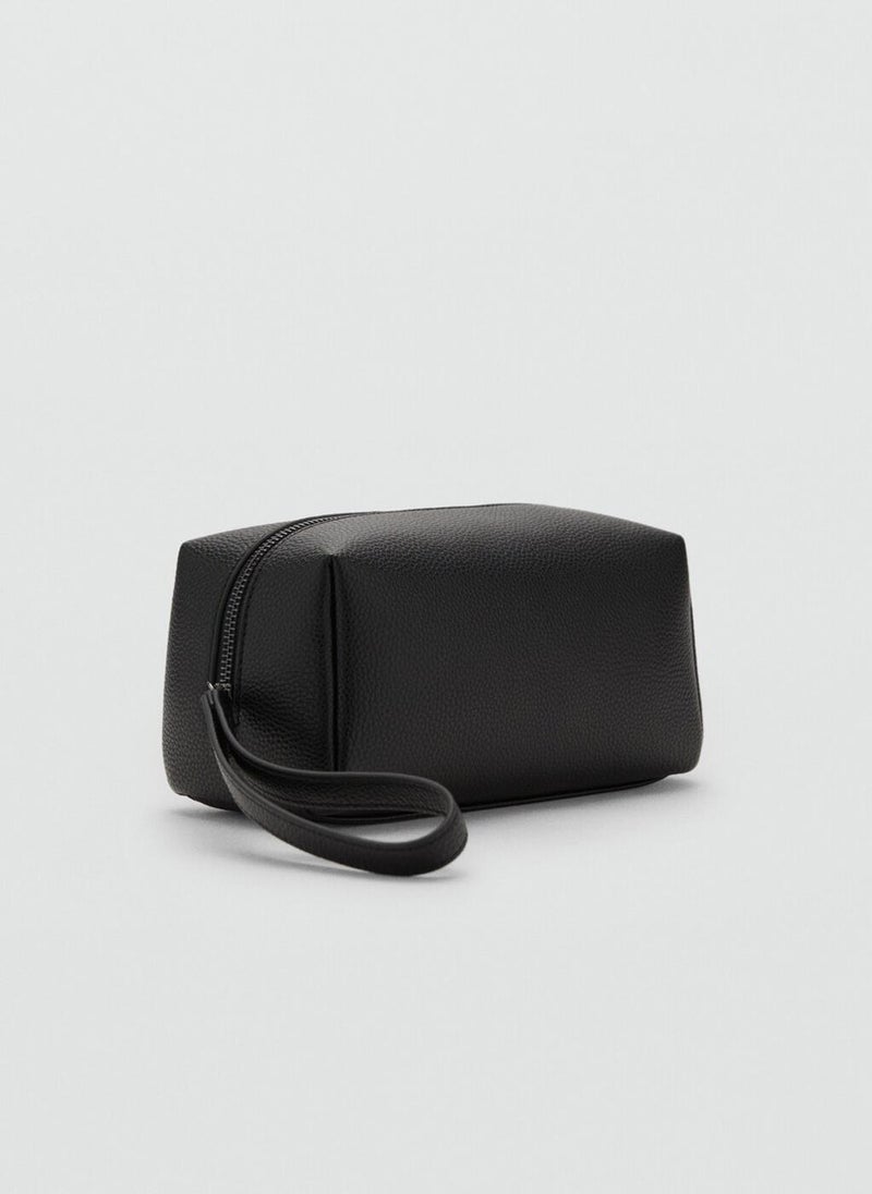 Mango Man Contrast-Strap Pebbled Cosmetic Bag  - Image 2