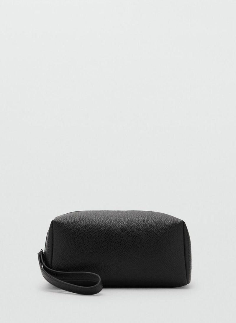 Mango Man Contrast-Strap Pebbled Cosmetic Bag  - Image 1