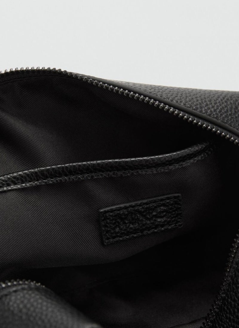 Mango Man Contrast-Strap Pebbled Cosmetic Bag  - Image 4