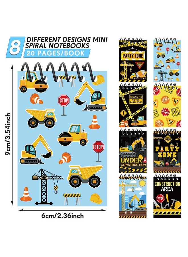 Containlol 24 Pieces Construction Party Favors Mini Construction Spiral Notebooks Truck Construction Birthday Party Supplies For Kids Classroom School - Image 3