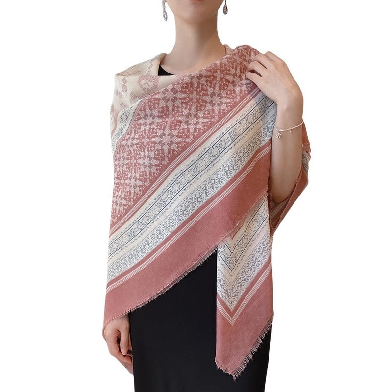 K-Elewon Large Square Scarf 51" Cotton and Linen Scarf Fashion Scarves Hair Wrapping Scarfs Neck Scarves for Women (H2306) - Image 1