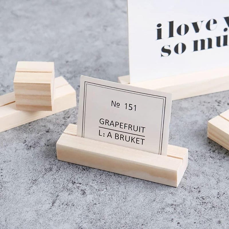 Snoogg SNOOGG 10 inch 4 pc Pack pine Wood Place Card Holders Wood Table Number Stands Picture Holder Acrylic Sign Holders for Wedding Dinner Home Party Events Decoration  - Image 4