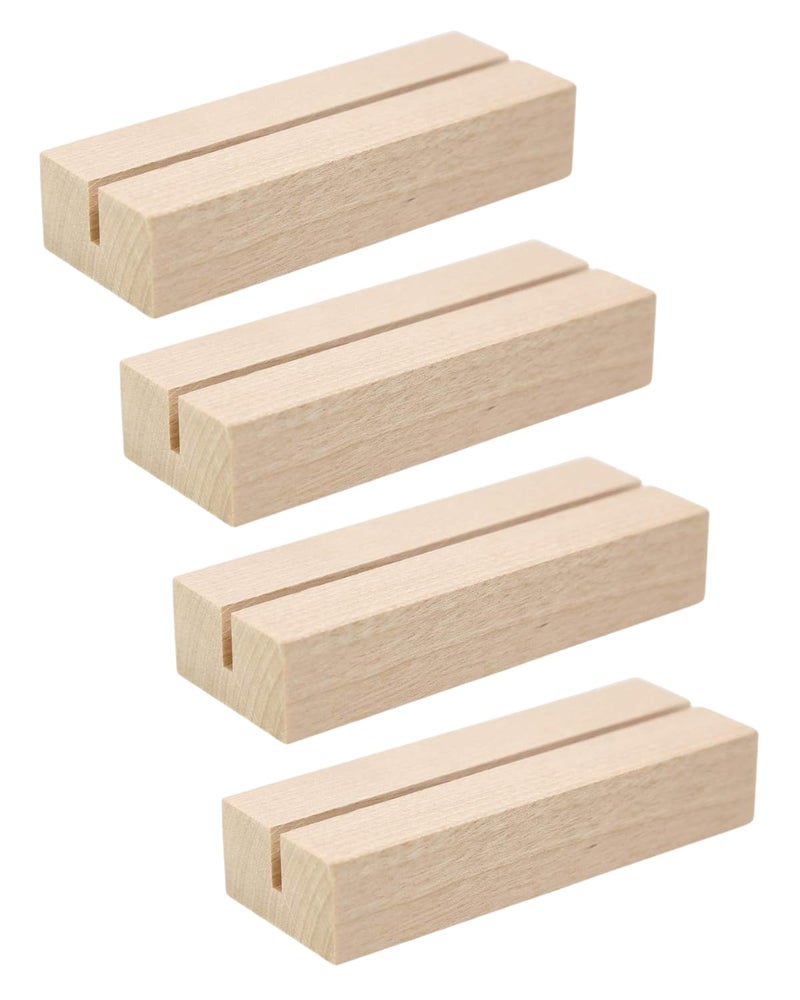 Snoogg SNOOGG 10 inch 4 pc Pack pine Wood Place Card Holders Wood Table Number Stands Picture Holder Acrylic Sign Holders for Wedding Dinner Home Party Events Decoration  - Image 1
