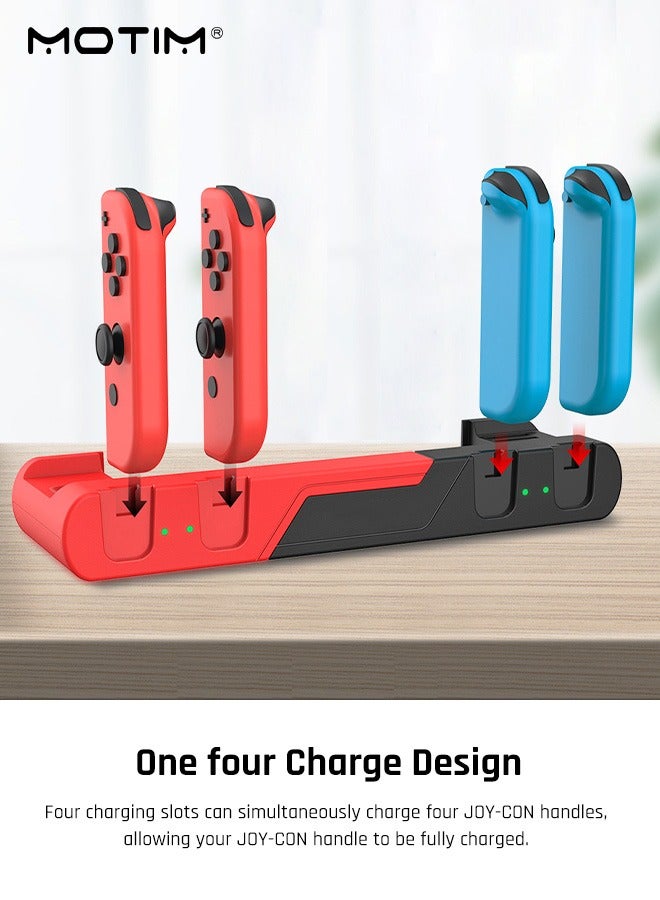 Motim Charging Dock Compatible with Nintendo Switch & Switch OLED Model Joy Con, Switch Dock Charger Station for Joy Con Charges up to 4pcs, Switch Storage and Organizer for Game Card - Image 2