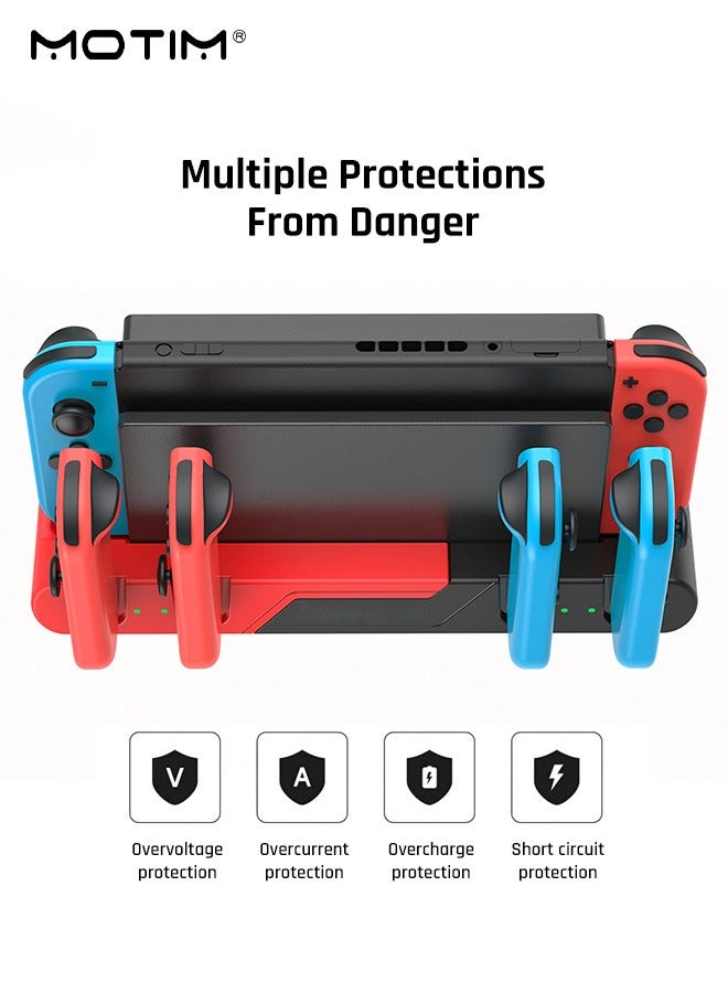 Motim Charging Dock Compatible with Nintendo Switch & Switch OLED Model Joy Con, Switch Dock Charger Station for Joy Con Charges up to 4pcs, Switch Storage and Organizer for Game Card - Image 5