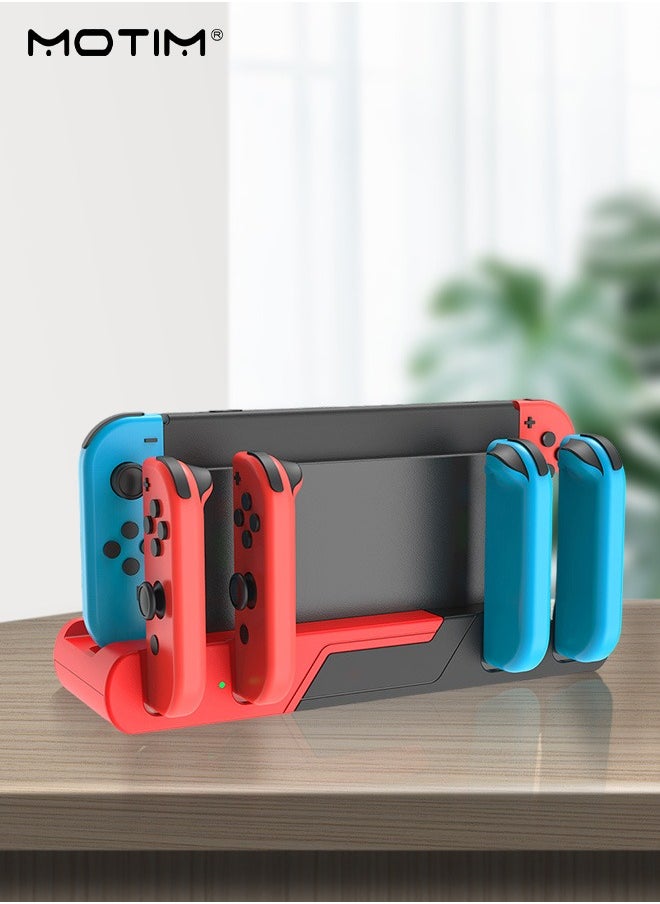 قاعدة شحن متوافقة مع نينتندو سويتش ومفتاح التبديل طراز OLED جوي كون (Nintendo Switch & Switch OLED)، قاعدة شحن وحدة تحكم التبديل جوي كون تشحن حتى 4 قطع، مخزن ومنظم لبطاقة الألعاب - pzsku/Z0904BD6B1AF50834D70BZ/45/_/1699608082/30f705a3-cbc2-49cc-987a-f7a9692fc67e