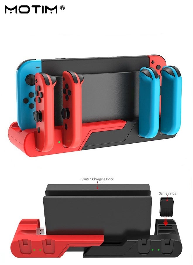 قاعدة شحن متوافقة مع نينتندو سويتش ومفتاح التبديل طراز OLED جوي كون (Nintendo Switch & Switch OLED)، قاعدة شحن وحدة تحكم التبديل جوي كون تشحن حتى 4 قطع، مخزن ومنظم لبطاقة الألعاب - pzsku/Z0904BD6B1AF50834D70BZ/45/_/1725332597/0ce4ea67-bce8-4eba-8931-f61ad1f23068