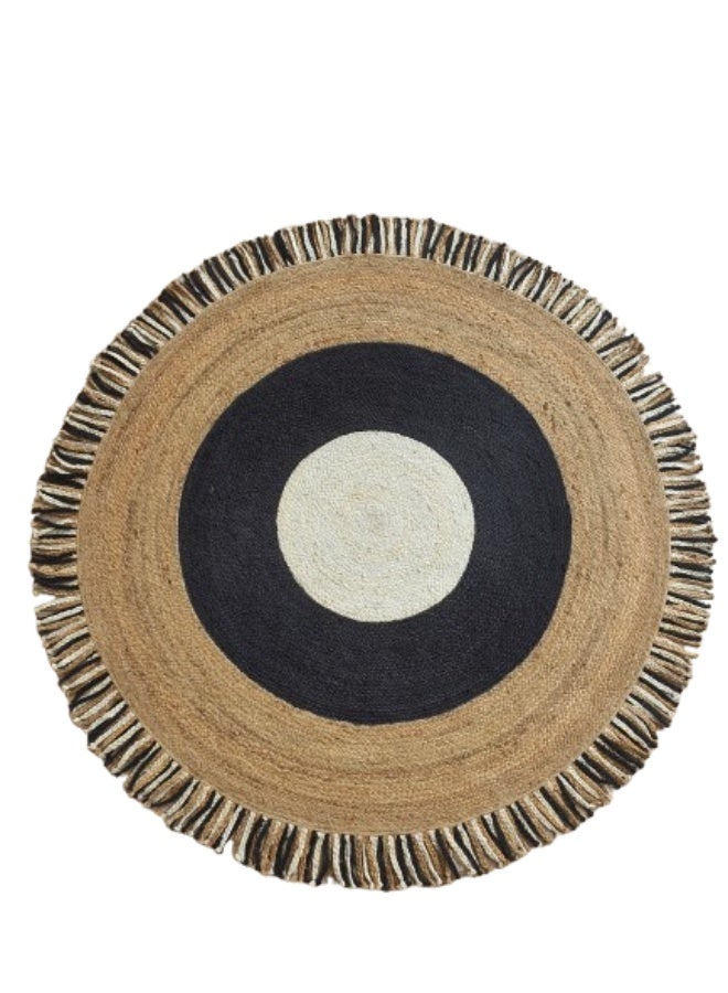 Ramsha Jute rug handmade are 150 cm round carpet for bedroom br-001 - Image 1