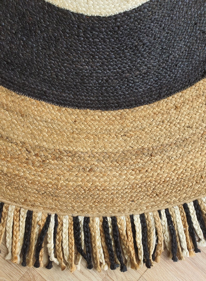 Ramsha Jute rug handmade are 150 cm round carpet for bedroom br-001 - Image 5