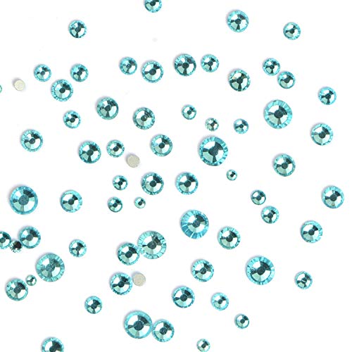 LPBeads 3456 Pieces 6 Sizes Aquamarine Flat Back Round Crystal Rhinestones for Crafts Nails Art Face Makeup Clothes DIY with Pick Up Tweezers and Picking Pen - Image 5