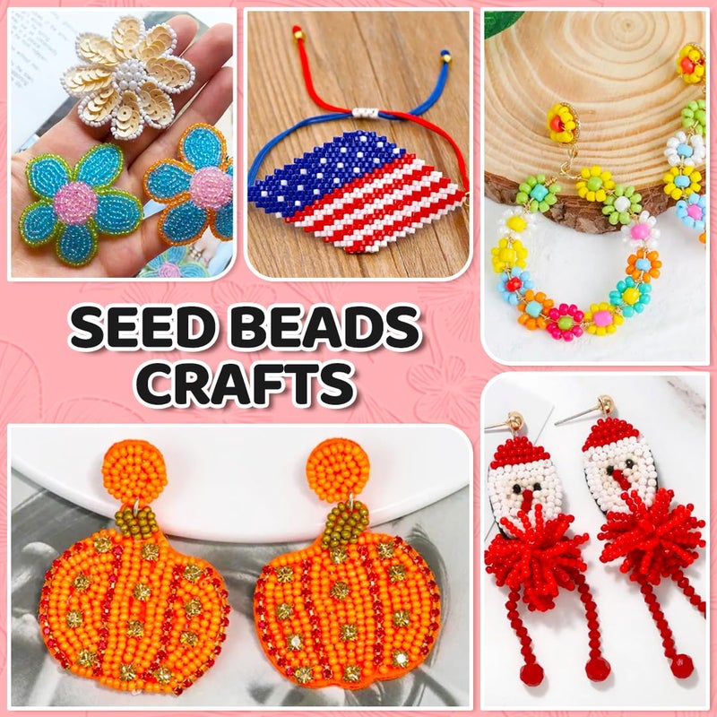 IOOLEEM 10000+pcs 3mm Glass Seed Beads Kit for Jewelry Making and Bracelets - Image 4