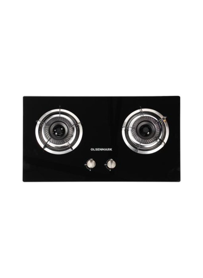 Olsenmark 2 Burner Gas Hob OMCH7078 – 7mm Tempered Glass Top, Auto Ignition, Cast Iron Pan Support, Low Gas Consumption, LPG/NG Compatible, Black 2 OMCH7078 black - Image 5