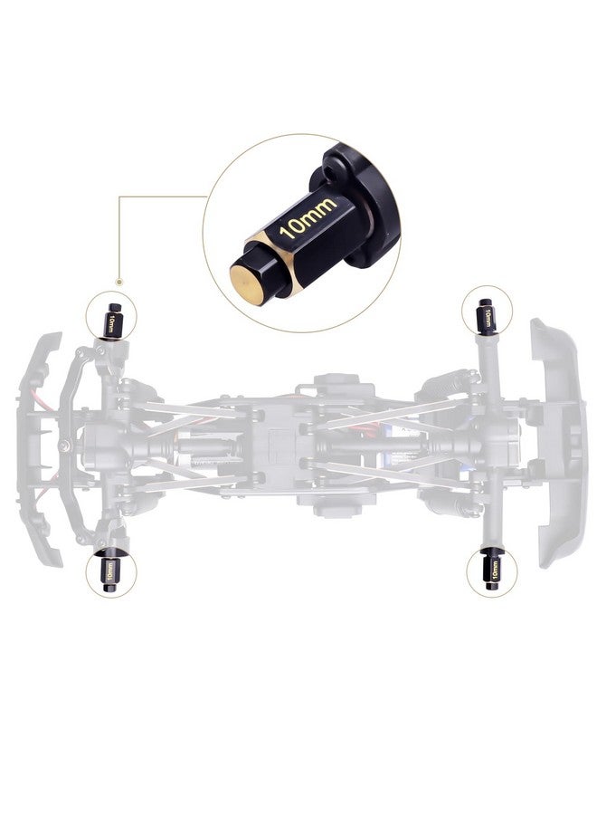 HobbyPark Brass Hex Extension for TRX4M Upgrades Parts Extended Wheel Hex Hubs Extenders Offset Spacers 1/18 RC Crawler Replacement (10mm) - Image 2