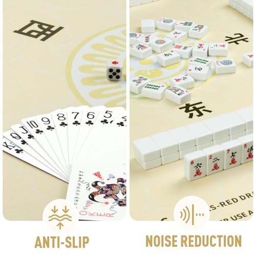 SiDreea Mahjong Mat 324324 Inch Noise Reduction AntiSlip Mahjong Mat for Table Mahjong Table Mat for Poker Card Board Games Table Mat Tile Games Dominoes - Image 5