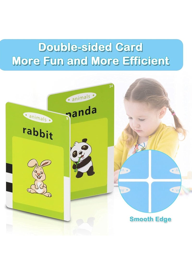 ELTRAZONE Educational Toy for Kids Listen and Learn Literacy Audible Flash Cards for Toddlers 1-6 Years Old Boys Girls Flashcards Device with 112 pcs Double-Sided Cards, Blue Reader - Image 3