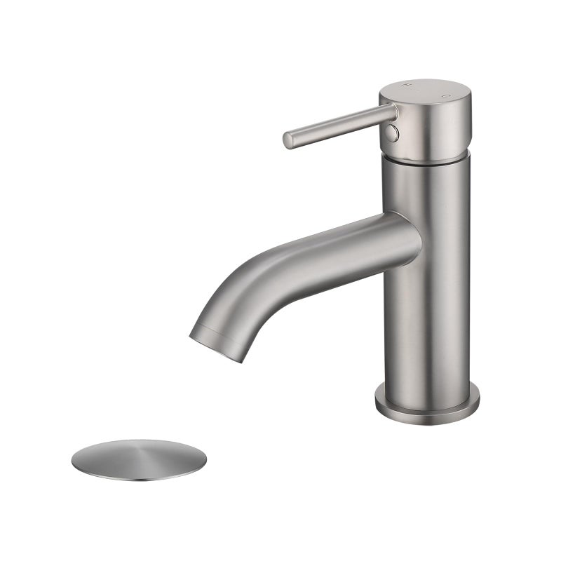 JAKARDA Single Handle Bathroom Faucet with Metal Drain Assembly and Escutcheon, Brushed Nickel - Image 1