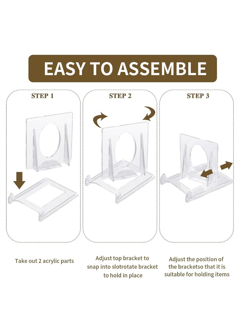 SOLARAE 20pcs Adjustable Acrylic Plate Stands - Clear Easel Display Stand for Plates, Picture Frames, and Acrylic Art - Ideal for Home, Office, Festivals, and Parties - Image 2