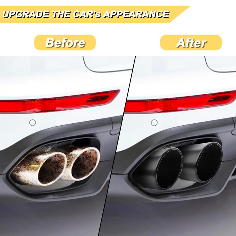 Vurkcy 3 inch Inlet Exhaust Tip, 4.5" Outlet 9" Overall Length Stainless Steel Exhaust Tail Pipe, Bolt-On, Polished Tailpipe, Black(Fit for Tailpipe Outlet is 3", must OD not the ID) - Image 5