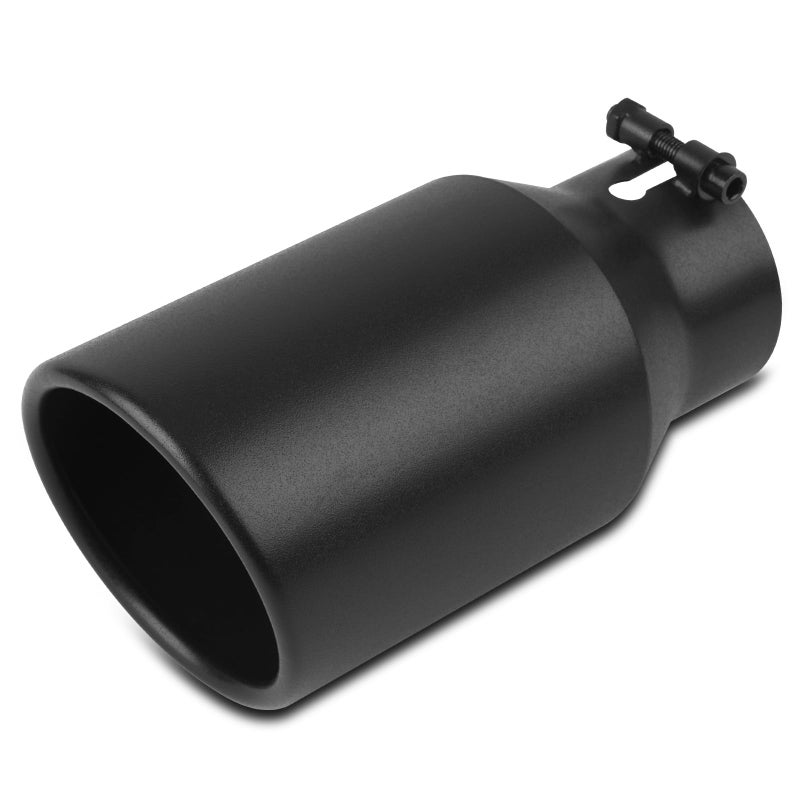 Vurkcy 3 inch Inlet Exhaust Tip, 4.5" Outlet 9" Overall Length Stainless Steel Exhaust Tail Pipe, Bolt-On, Polished Tailpipe, Black(Fit for Tailpipe Outlet is 3", must OD not the ID) - Image 1
