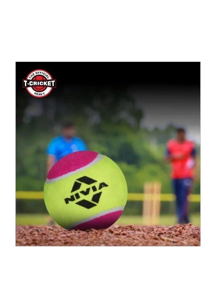نيفيا Nivia Heavy Weight Cricket Tennis Ball - Pack of 12