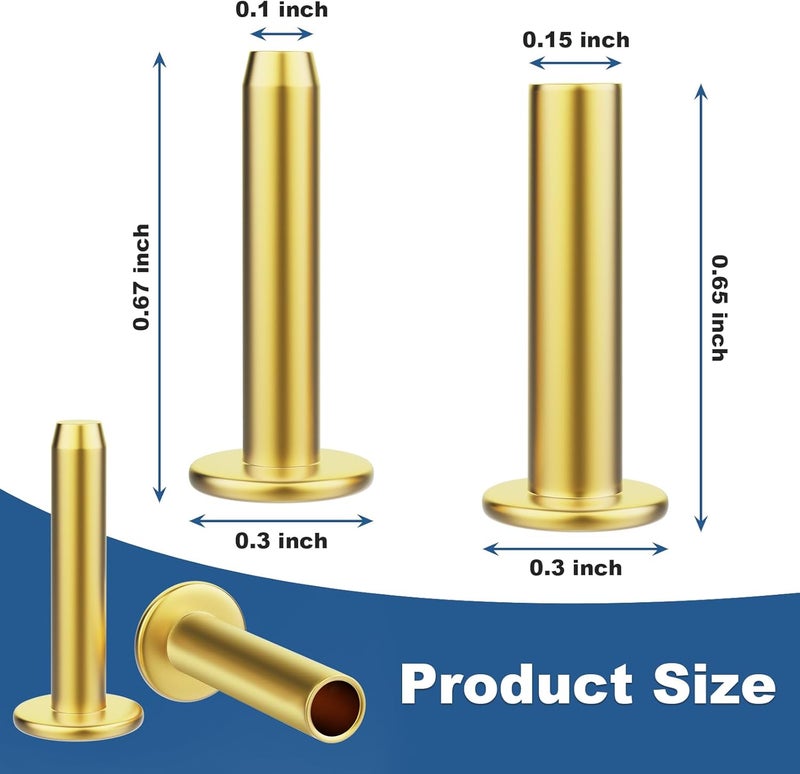 SuperDi Living house For Cutlery Rivets 5/16" x 5/8" Knife Making Handle Pins Brass 12 sets - Image 2