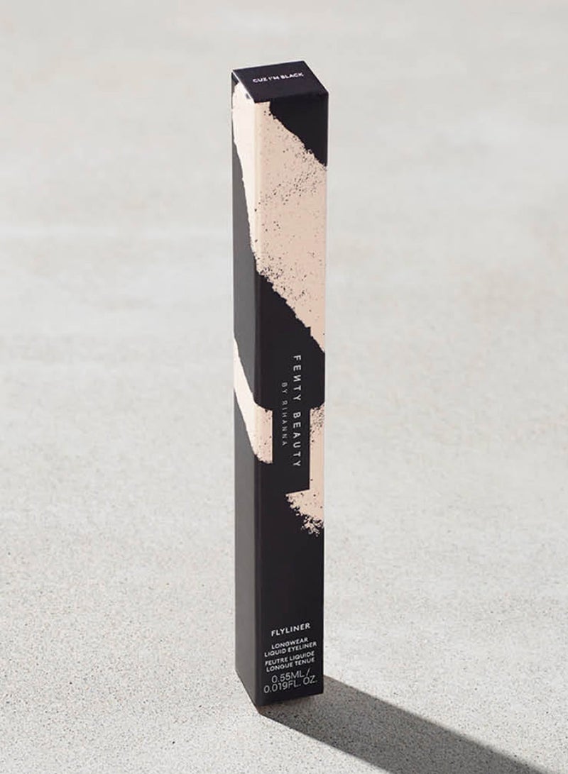 FENTY BEAUTY Flyliner Longwear Liquid Eyeliner – Cuz I'm Black True Satin Black - Image 2
