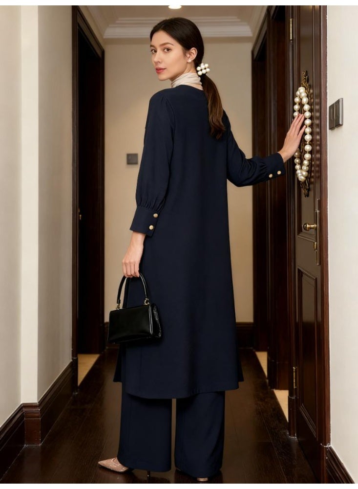 Dubai Style 2 Piece Abaya Set for Women, Muslim Islamic Long Sleeve Loose Top and Pants Matching Set, Elegant Casual Wear for Daily & Occasion ﻿ - Image 5