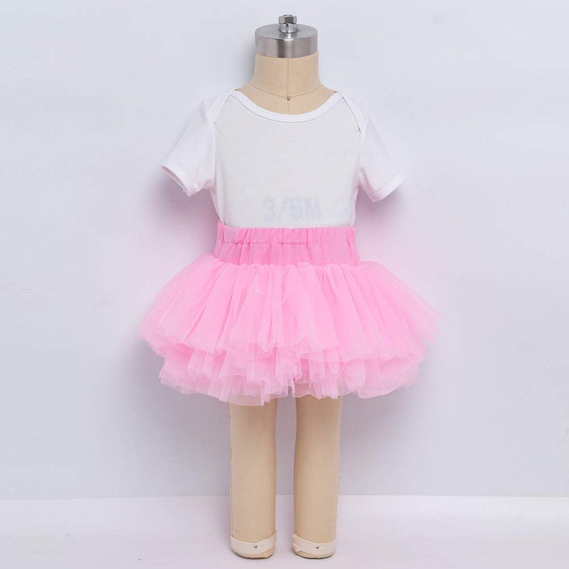 Anbaby Baby Girls Soft Tutu Skirt Toddler Ruffled Pants Diaper Cover Pink 12-24M - Image 4