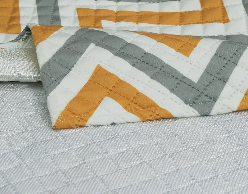 AMAZE ATTIRES Printed Sofa seat Cover for 3 Seater with Heavy Antiskid Backing & Easily Machine Washable Sofa seat Runner for Couch or Home Living Area (27 X 72 Inches) Yellow Zigzag Print - Image 5