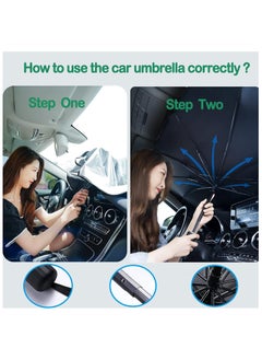 HERIOS Foldable Windshield Sun Shade Umbrella for Car, UV Rays Heat Sun Visor, Interior Protection  - Image 2