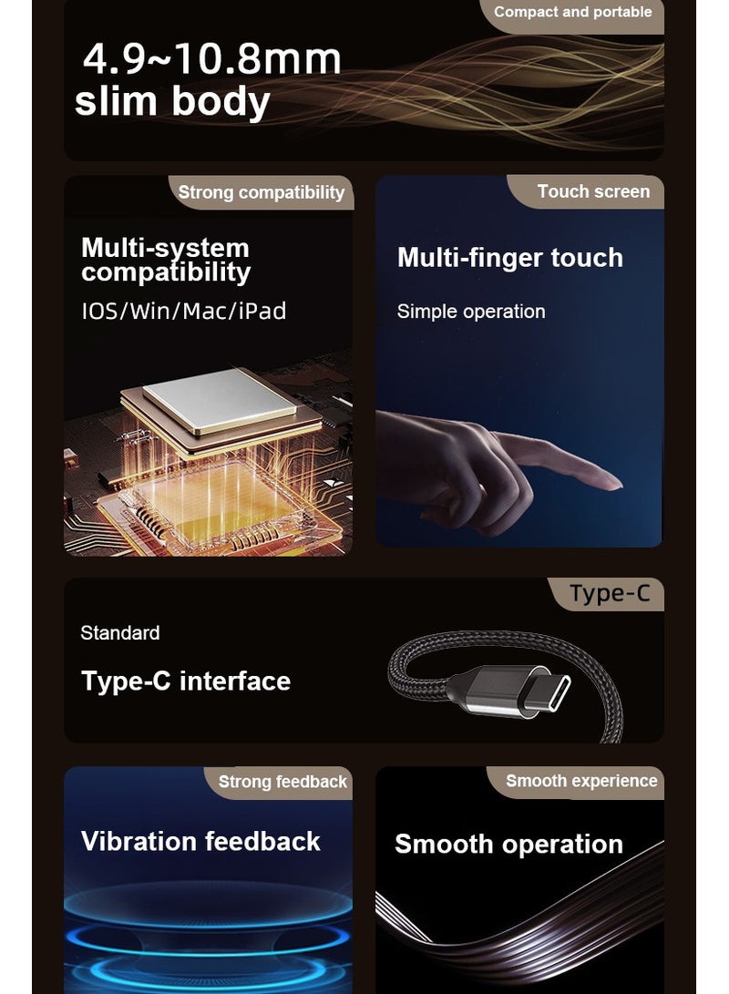 Trackpad with Multi-Touch Gestures, Wireless/Wired/Bluetooth Touchpad Mouse, for Windows and IOS Laptop, Desktop, Tablet and PC, Plug  Play, Black - Image 5