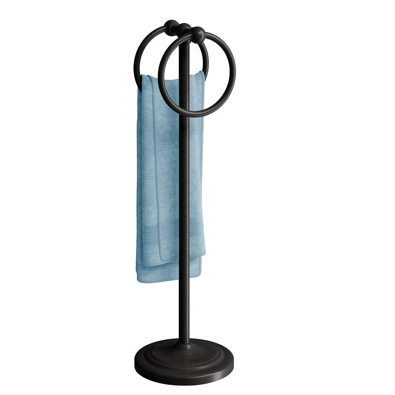 BGL BGL Hand Towel Holder Stand for Bathroom Hand Towel Stand for Bathroom Counter Free Standing Towel Racks for Bathroom with Weighted Wood Base19 HighOil Rubbed Bronze 