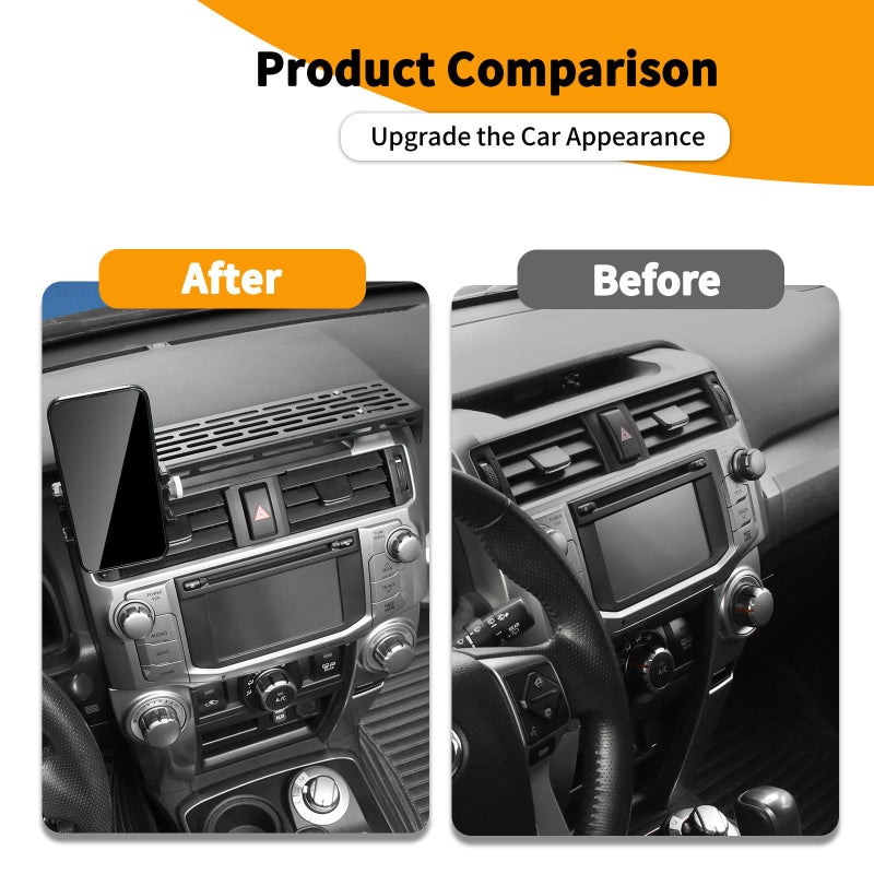 Hoolcar for 4runner Center Console Extension Holder Mount Metal Heavy-Duty Dashboard Mounting Bracket Fits for 2010-2025 Toyota 4runner Interior Accessories, Black, 2PCs - Image 2