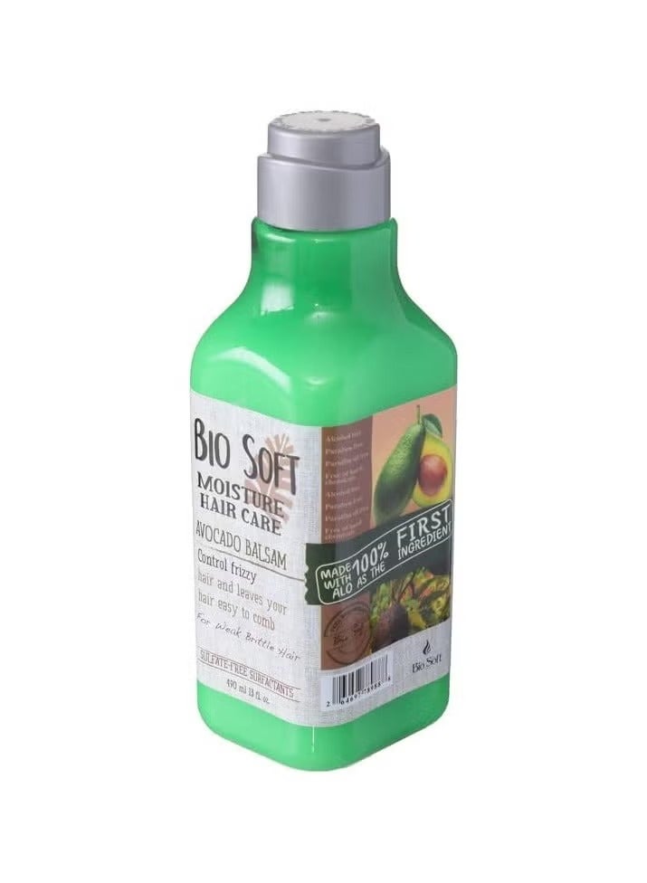 Bio Soft Balsam Avocado Moisture Hair Care For Brittle - 490 ML