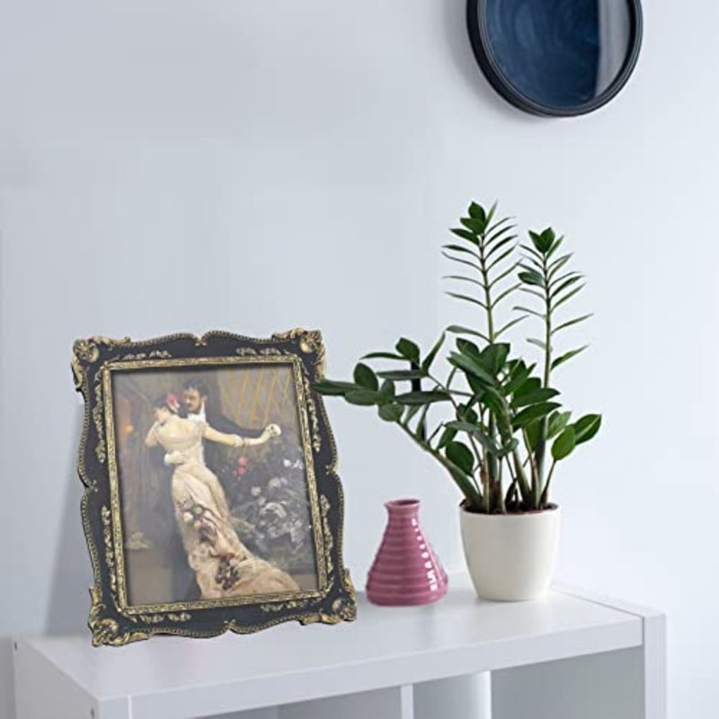 إطار صورة مقاس 8 × 10، إطارات صور عتيقة مع إطارات صور مزخرفة أمامية زجاجية مع حامل عرض لديكور المنزل وغرفة النوم مقاس 8 × 10 بوصة - Image 4