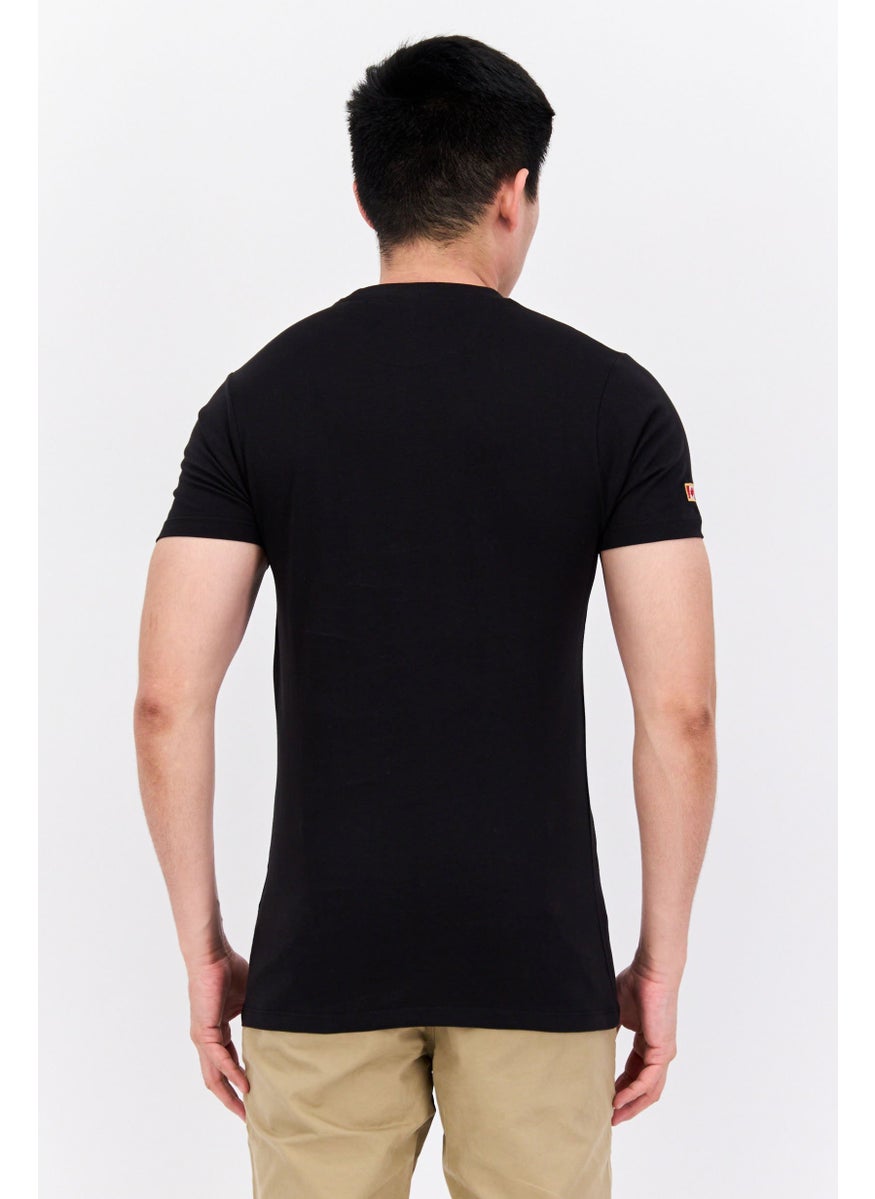 Canadian Peak - Men Crew Neck Short Sleeve Embroidered Logo T-Shirt, Black - Image 1