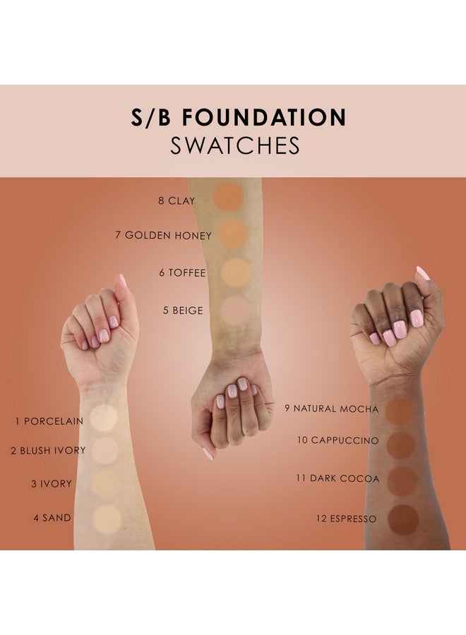 TEMPTU S/B Silicone-Based Airbrush Foundation: Professional Long-Wear Liquid Makeup, Sheer To Full Coverage For A Hydrated, Healthy-Looking Glow & Luminous, Dewy Finish On All Skin Types, 006 Toffee, 1 Fl Oz - Image 3