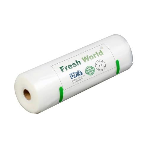 Fresh World Freshworld Vacuum Sealer Rolls 12cm x 5m (4" x 5m) | BPA Free Food Vacuum Seal Bags |Embossed Texture for Strong Suction |Airtight,Freezer Safe&Sous Vide Compatible |Reusable Food Storage Packing Roll - Image 2