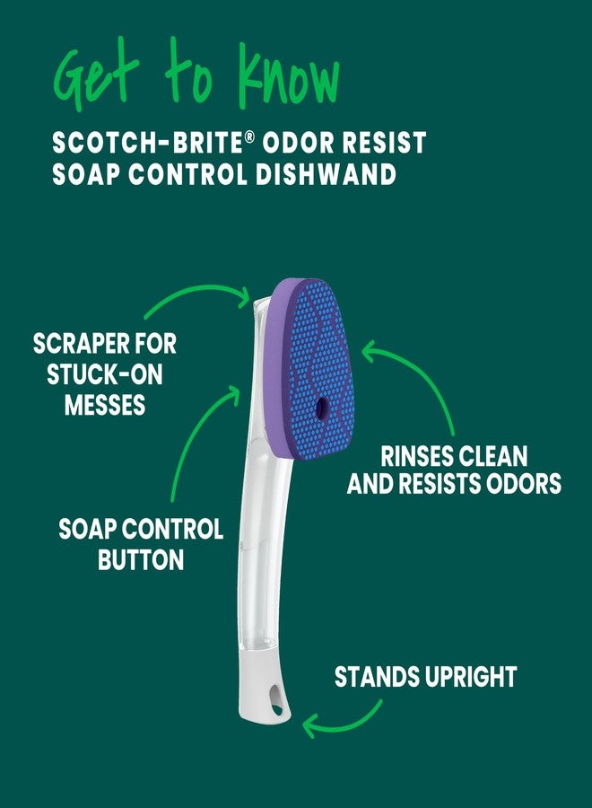 Scotch Brite Scotch-Brite Scrub Dots Dishwand Refills for Cleaning Kitchen, Bathroom, and Household, Non-Scratch Refills Safe for Non-Stick Cookware, 2 Dishwand Refills - Image 3