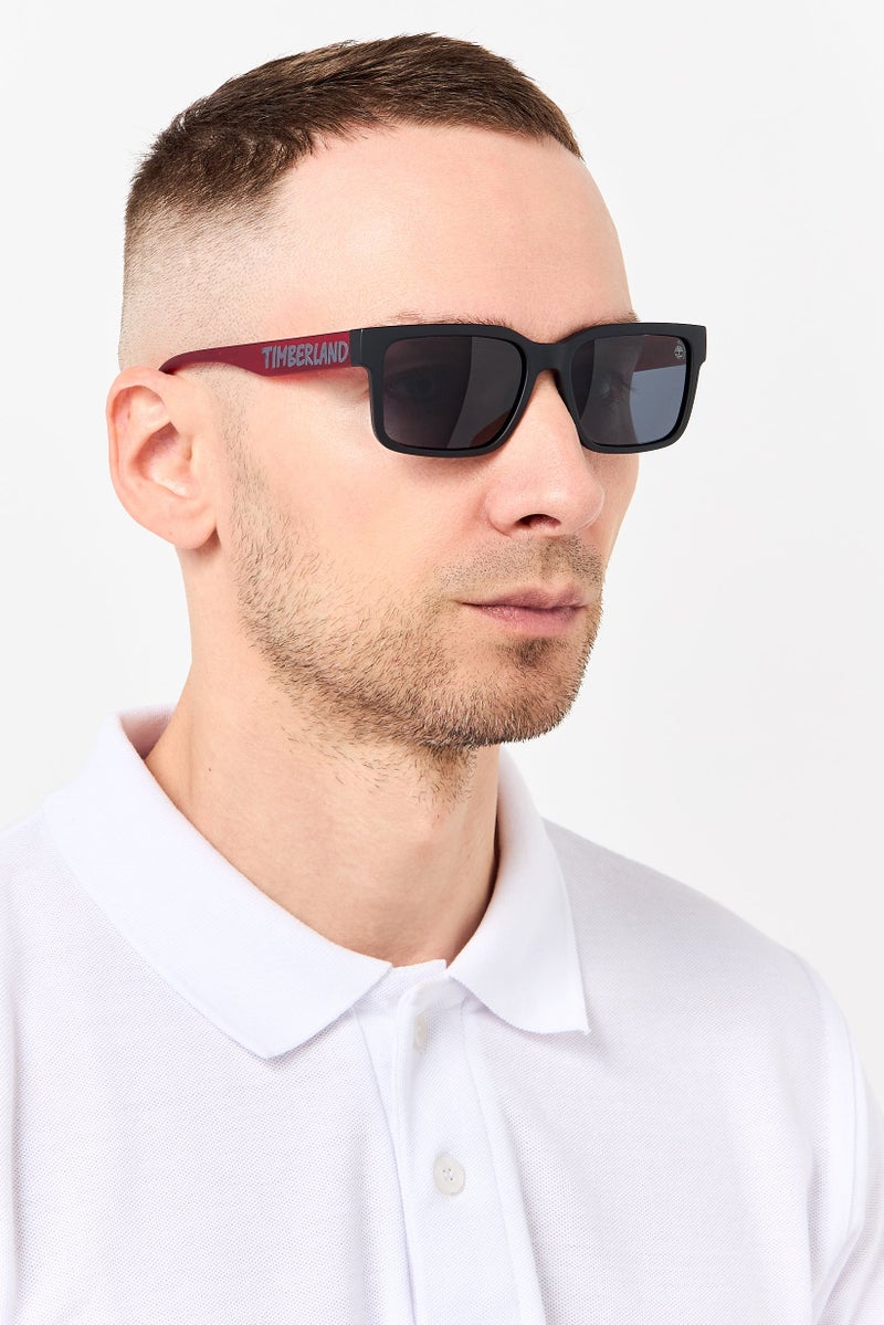 Timberland Men TB0001202D54 Square Sunglasses, Black - Image 2