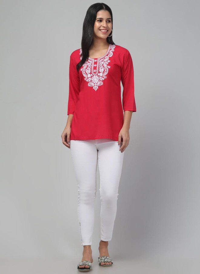 Trend Level Floral Embroidered Kurti - Image 5