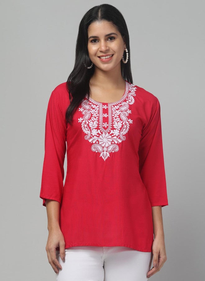 Trend Level Floral Embroidered Kurti - Image 1