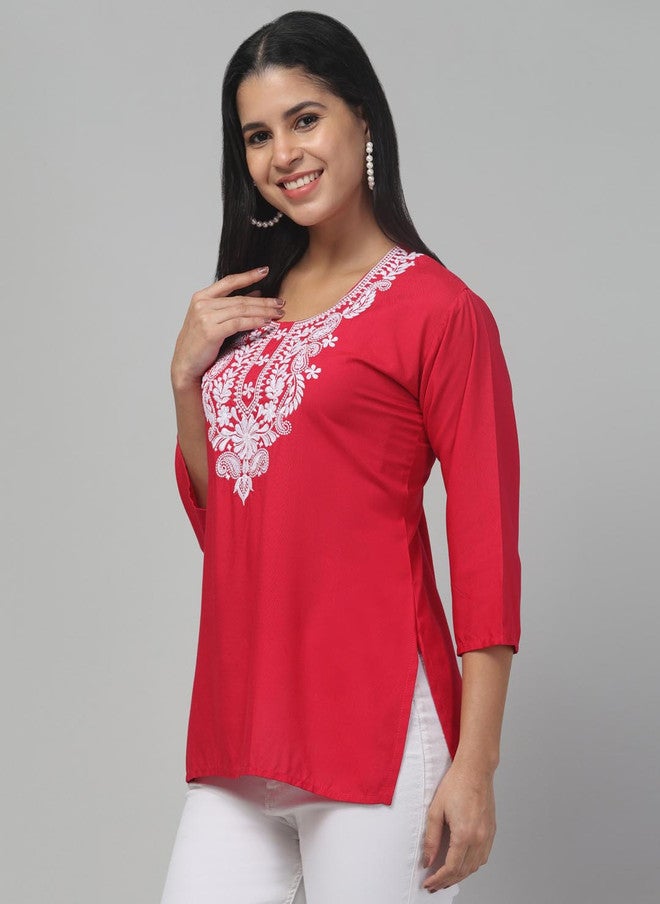 Trend Level Floral Embroidered Kurti - Image 3