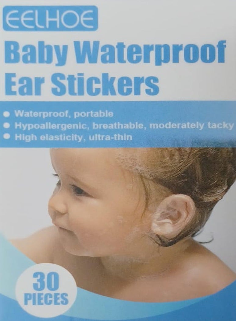 EELHOE 30 قطعة / صندوق ملصقات حماية أذن الأطفال / أغطية أذن للأطفال مقاومة للماء للسباحة / الاستحمام - Image 1
