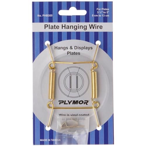 Plymor Shiny Gold Finish Wall Mountable Plate Hanger, 3.125" H x 1.75" W x 0.5" D (for Plates 3.5" - 5") - Image 4