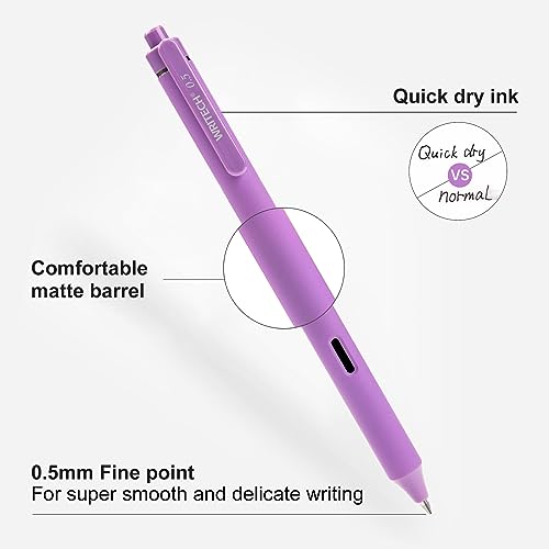 WRITECH Gel Pens Fine Point: Retractable Pen 8ct Vintage Ink Colors 0.5mm Multi Colored for Smooth Writing Journaling Assorted Coloring Note Taking No Bleed & Smear & Smudge (Vacation Set) - Image 4