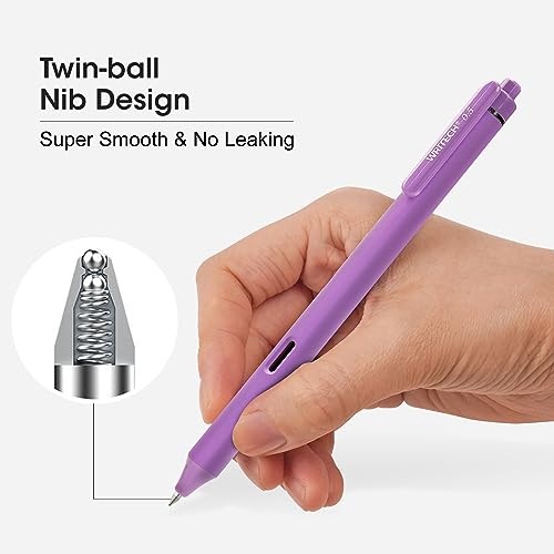 WRITECH Gel Pens Fine Point: Retractable Pen 8ct Vintage Ink Colors 0.5mm Multi Colored for Smooth Writing Journaling Assorted Coloring Note Taking No Bleed & Smear & Smudge (Vacation Set) - Image 3