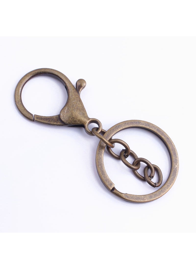 Generic New Metal Keychain DIY Kit - Lobster Clasp Charms Gu Qing +4-section chain 